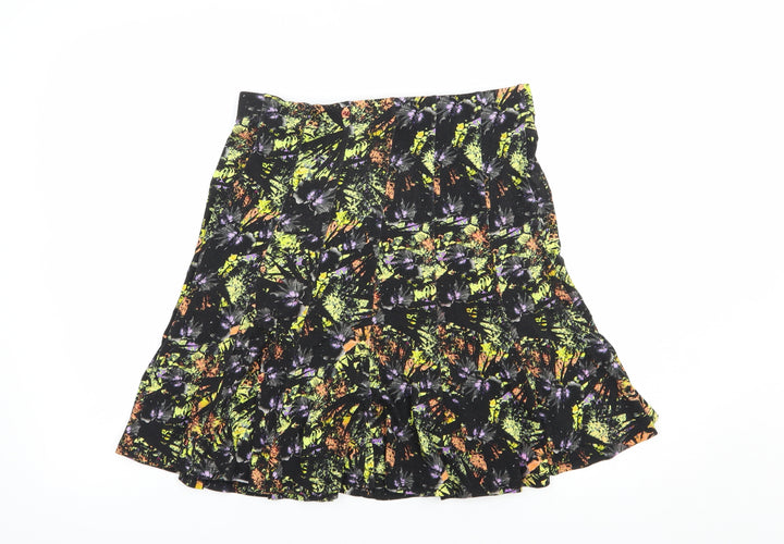Marks and Spencer Womens Gold  Viscose Skater Skirt Size 10