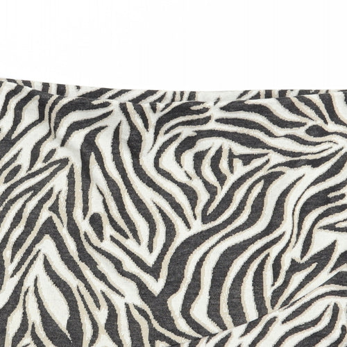 Miss Selfridge Womens Beige Animal Print Polyester Skater Skirt Size 14
