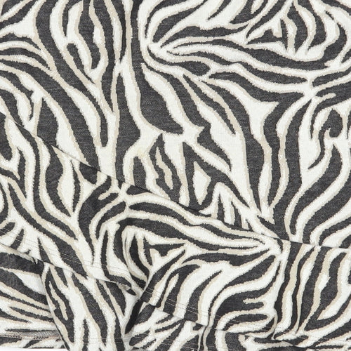 Miss Selfridge Womens Beige Animal Print Polyester Skater Skirt Size 14