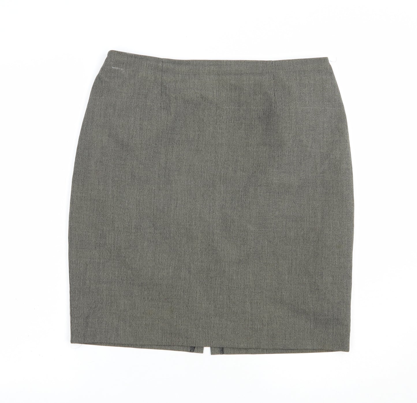 Wallis Womens Grey  Polyester Straight & Pencil Skirt Size 14   Zip