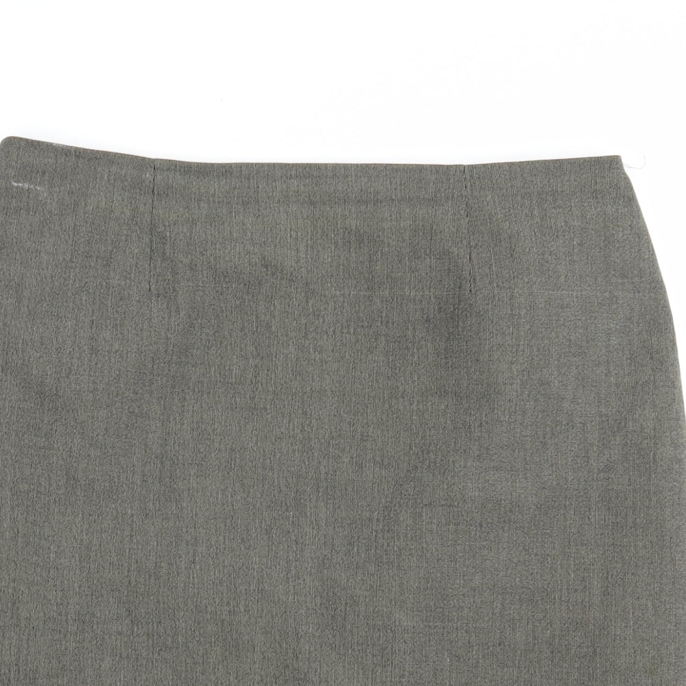 Wallis Womens Grey  Polyester Straight & Pencil Skirt Size 14   Zip