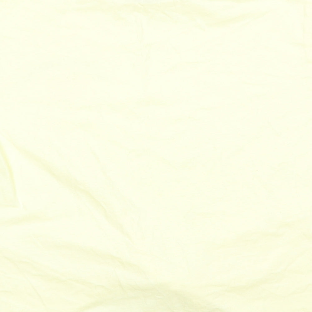 Primark Womens Yellow  Cotton Basic T-Shirt Size 10 Crew Neck - Good Things
