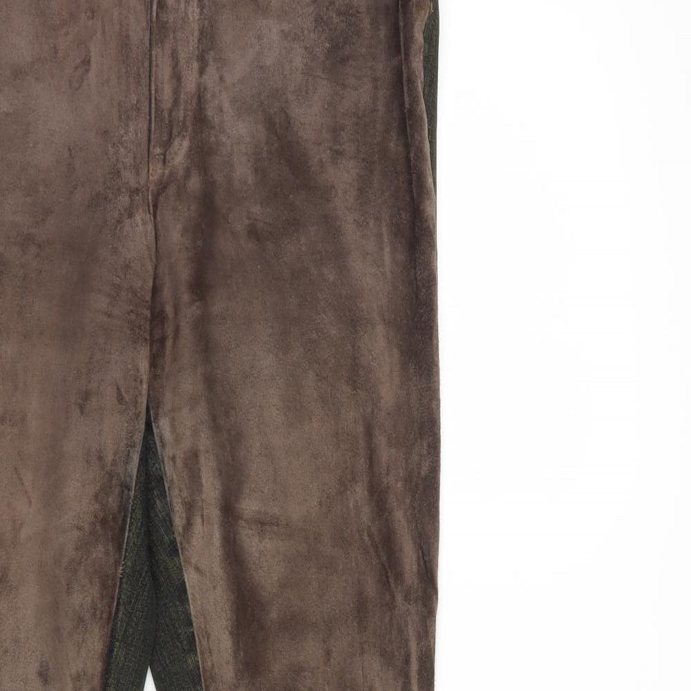 Betty Barclay Womens Brown  Leather Straight Jeans Size 16 L34 in Regular Button - Suede Front