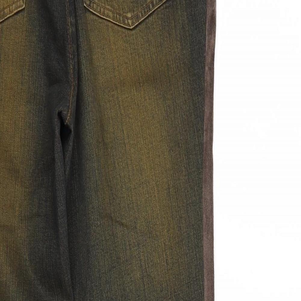 Betty Barclay Womens Brown  Leather Straight Jeans Size 16 L34 in Regular Button - Suede Front