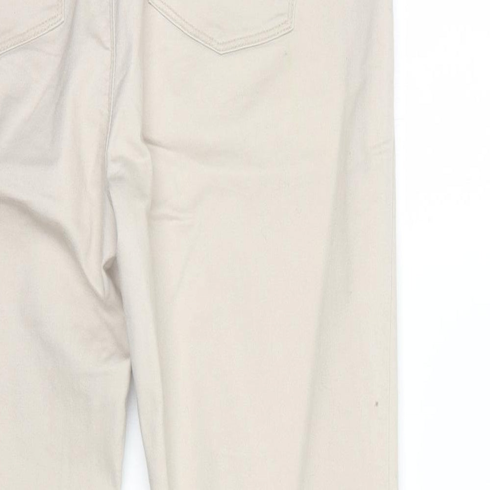 Dunnes Stores Womens Beige  Cotton Skinny Jeans Size 16 L29 in Regular Button