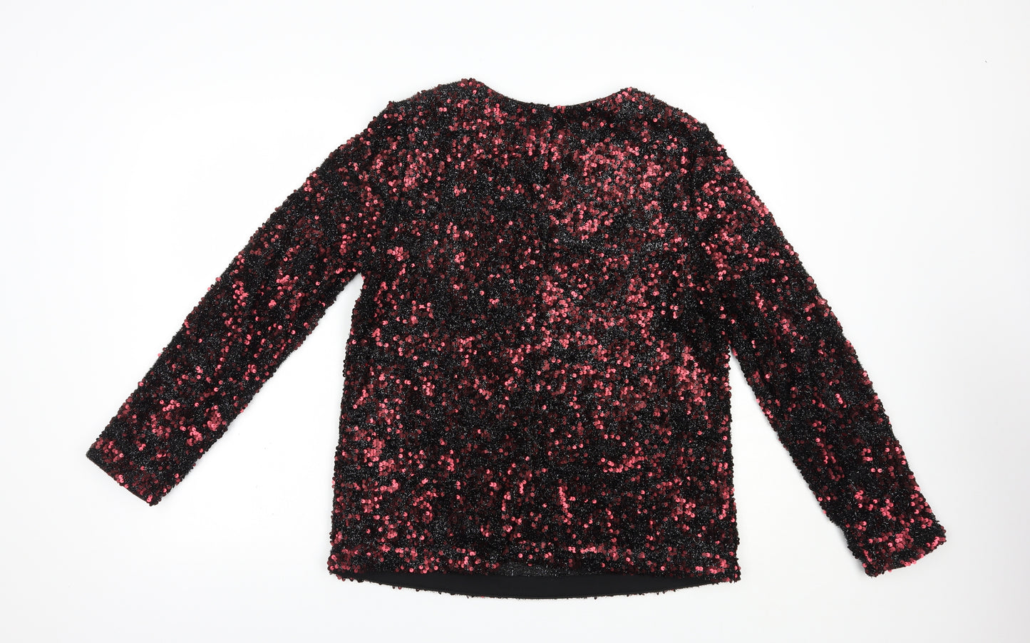 Marks and Spencer Womens Black  Polyester Basic Blouse Size 10 Boat Neck