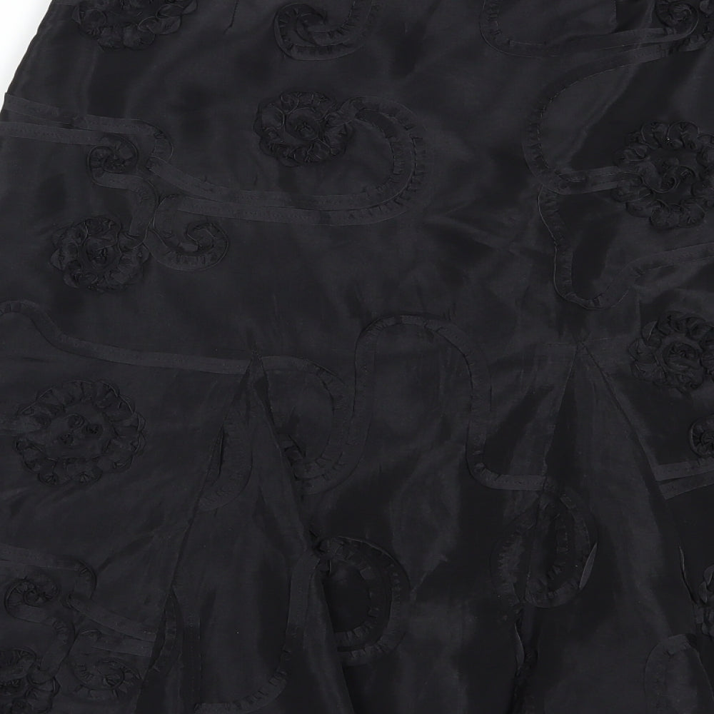 Per Una Womens Black  Polyester A-Line Skirt Size 10   Zip