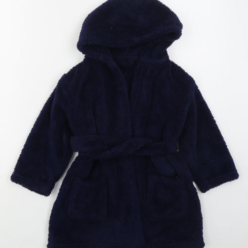 George Boys Blue Solid Polyester  Robe Size 4-5 Years  Tie