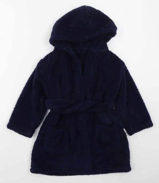 George Boys Blue Solid Polyester  Robe Size 4-5 Years  Tie