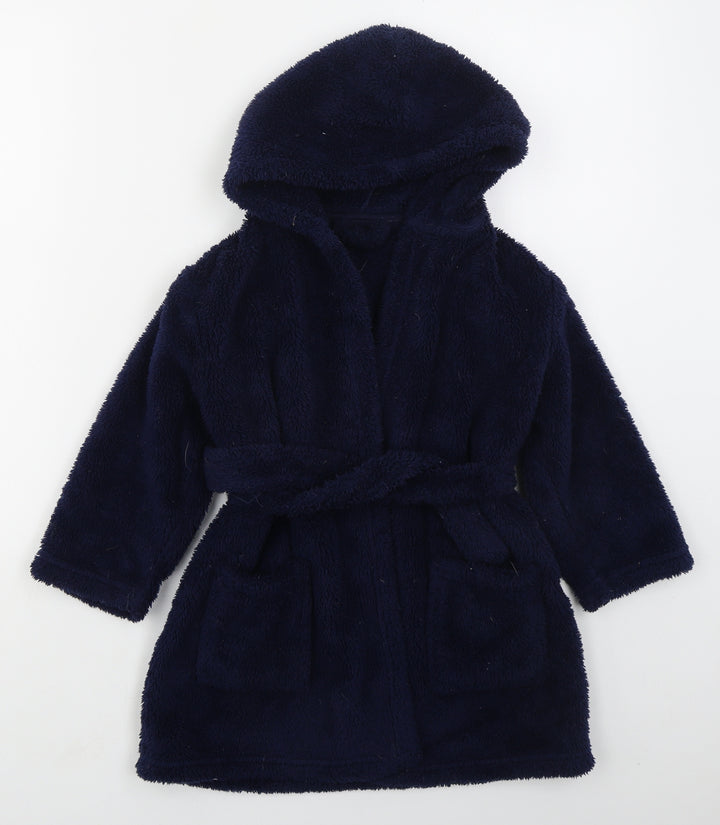 George Boys Blue Solid Polyester  Robe Size 4-5 Years  Tie