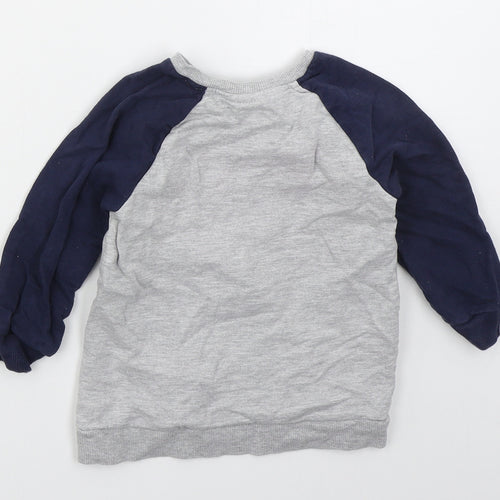 Disney Boys Grey  Cotton Pullover Sweatshirt Size 2-3 Years  Pullover - Where's Mickey?