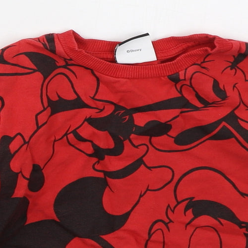 George Boys Red  Cotton Pullover Sweatshirt Size 2-3 Years  Pullover - Mickey Mouse and Friends