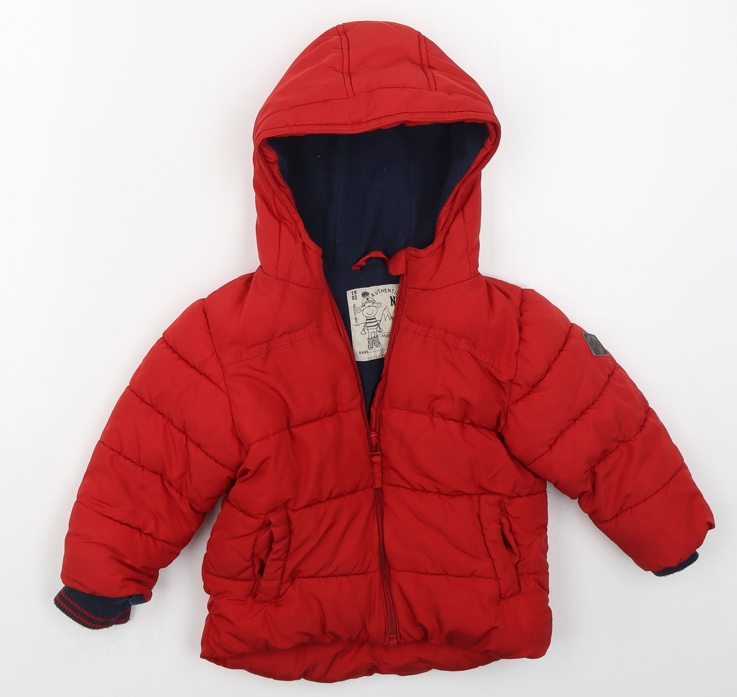 NEXT Boys Red   Basic Coat Coat Size 18-24 Months   Zip