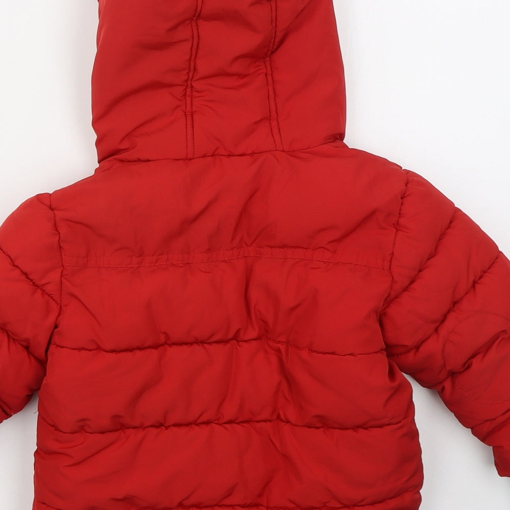 NEXT Boys Red   Basic Coat Coat Size 18-24 Months   Zip