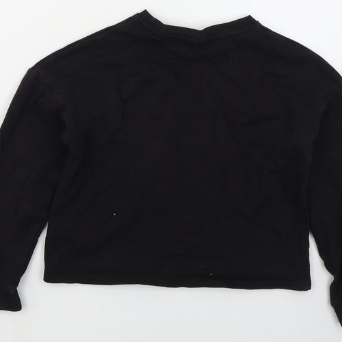 TU Girls Black  Cotton Pullover Sweatshirt Size 9 Years  Pullover - Hearts
