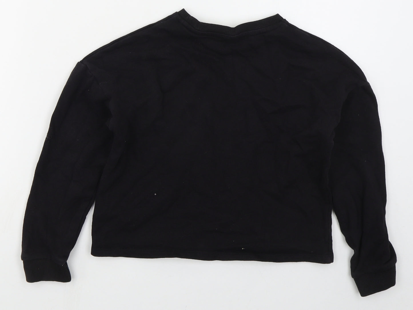TU Girls Black  Cotton Pullover Sweatshirt Size 9 Years  Pullover - Hearts