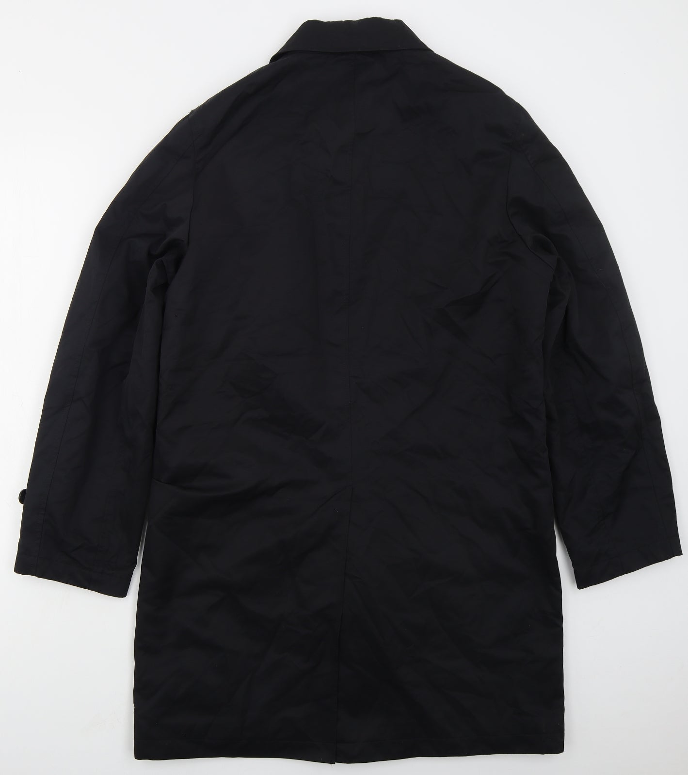 NEXT Mens Black   Overcoat Coat Size S  Button