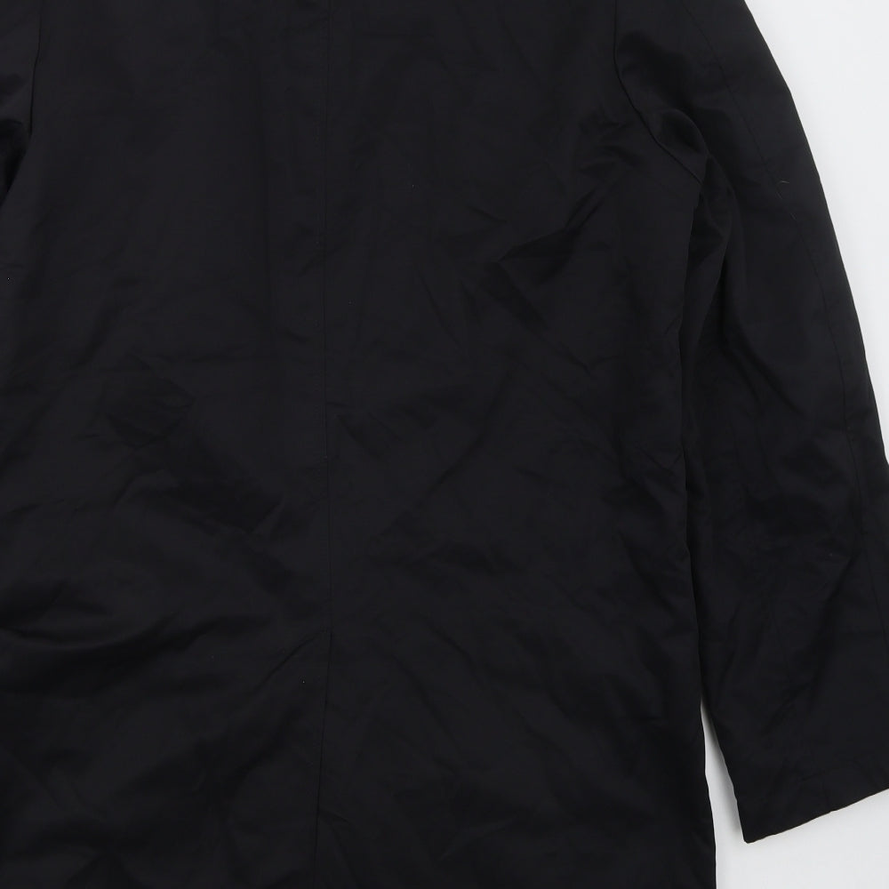 NEXT Mens Black   Overcoat Coat Size S  Button