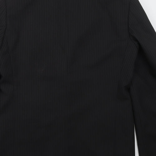 Taylor & Wright Mens Black Striped Polyester Jacket Suit Jacket Size 38