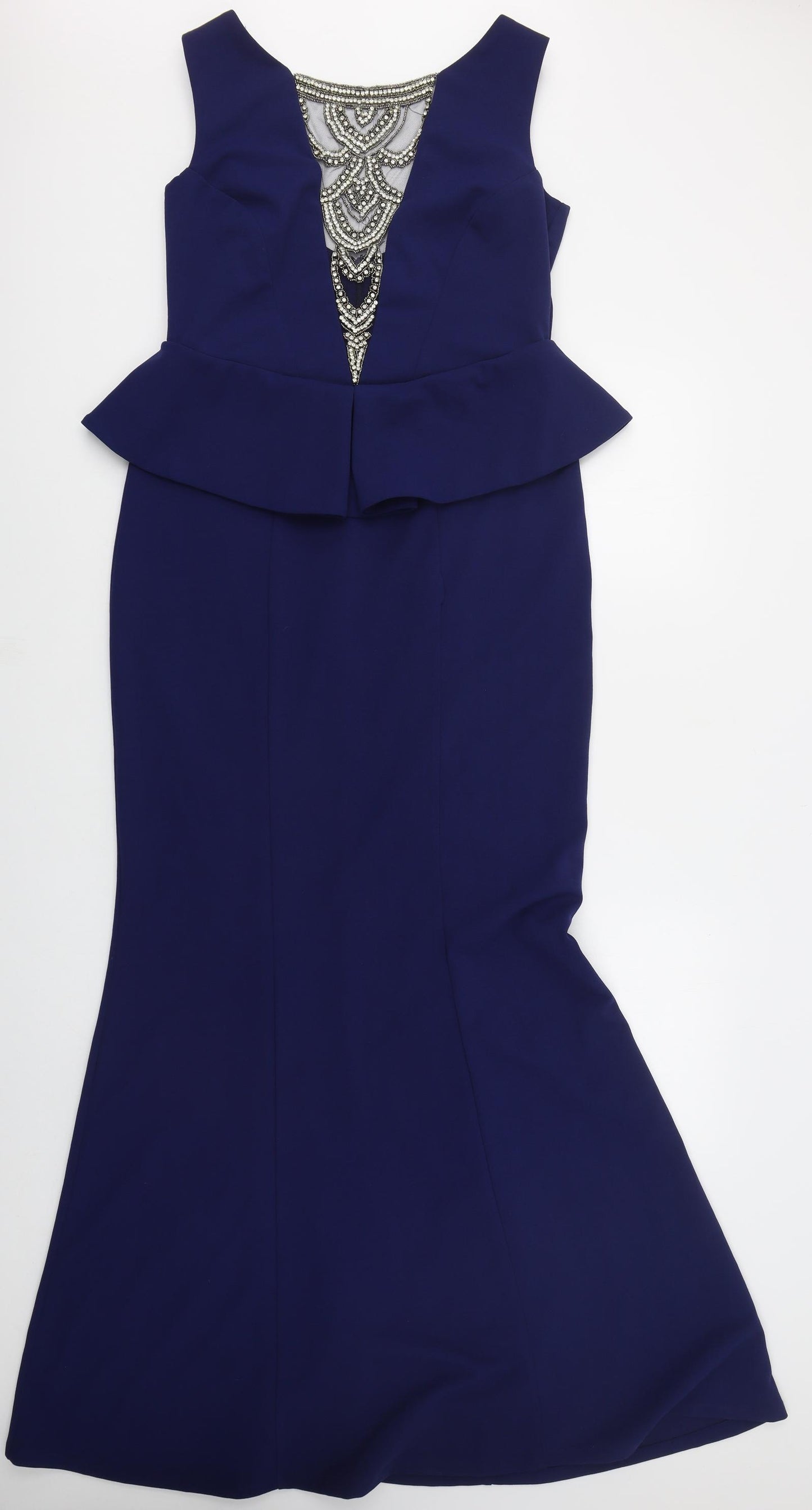 Quiz Womens Blue  Polyester Fit & Flare  Size 16  Boat Neck Zip
