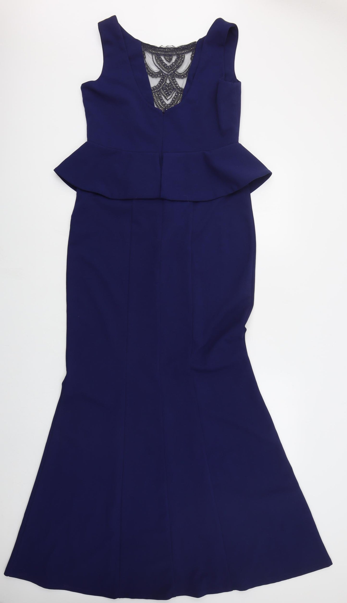 Quiz Womens Blue  Polyester Fit & Flare  Size 16  Boat Neck Zip