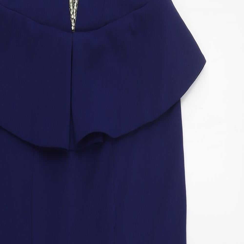 Quiz Womens Blue  Polyester Fit & Flare  Size 16  Boat Neck Zip