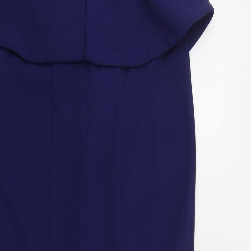 Quiz Womens Blue  Polyester Fit & Flare  Size 16  Boat Neck Zip