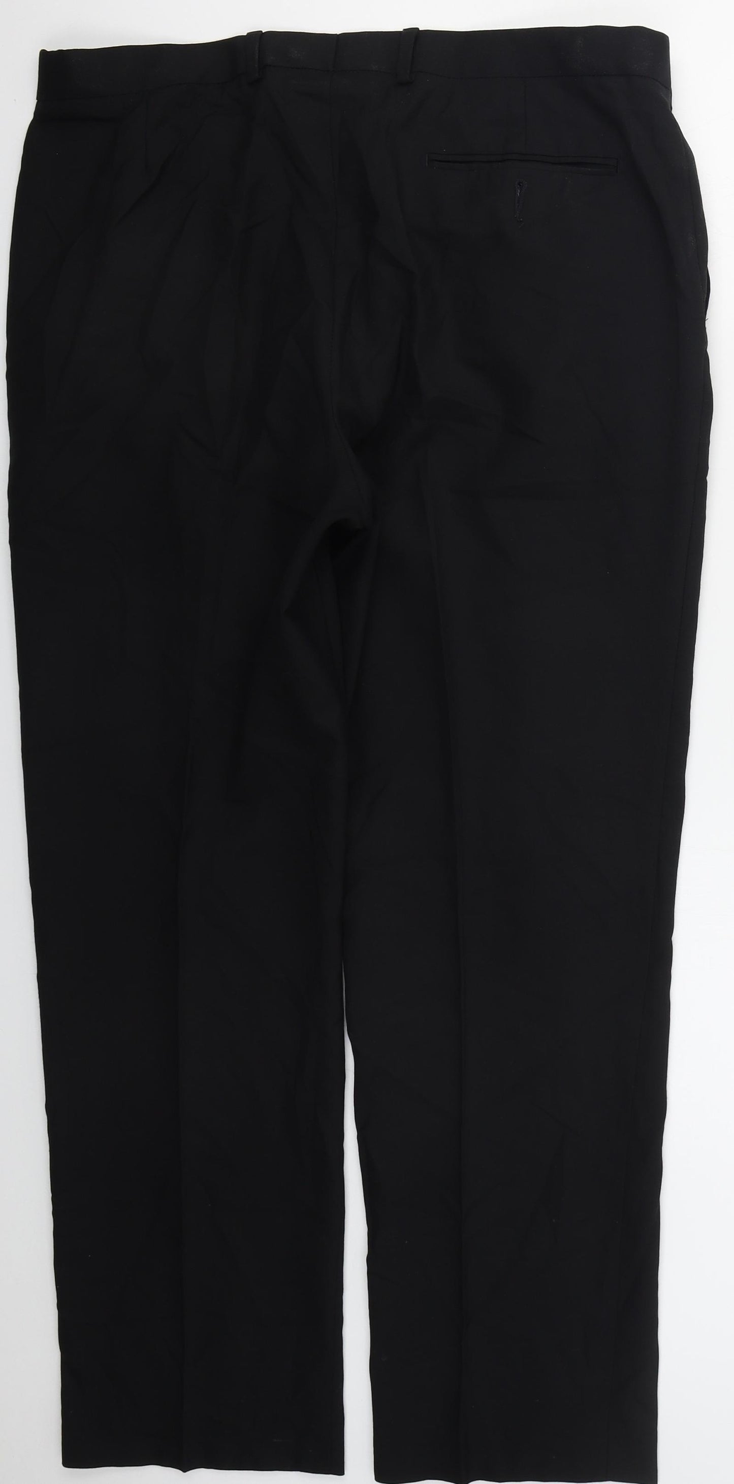 Marks and Spencer Mens Black  Polyester Trousers  Size 36 L30 in Regular Button