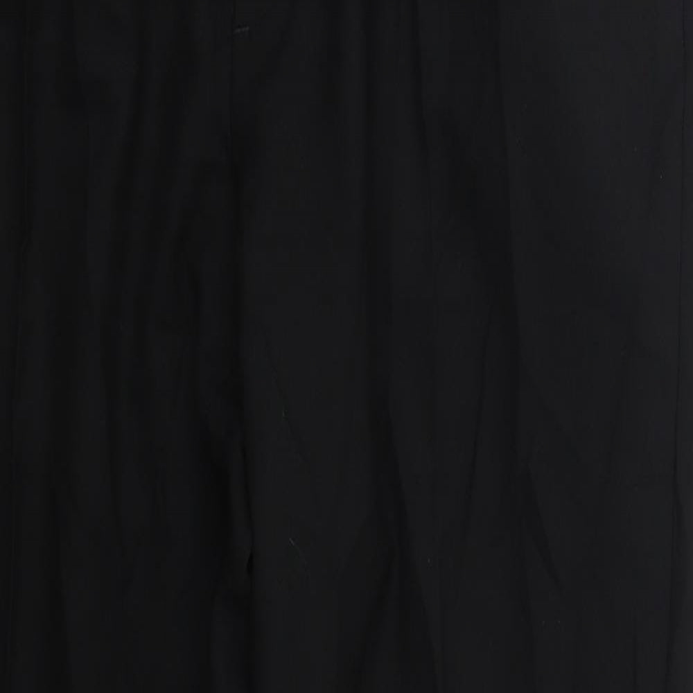 Marks and Spencer Mens Black  Polyester Trousers  Size 36 L30 in Regular Button