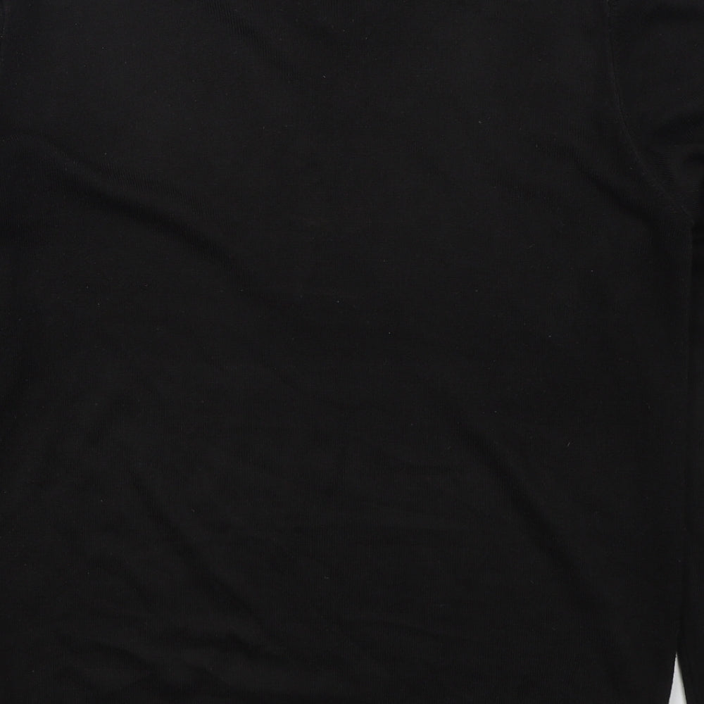 F&F Mens Black V-Neck  Acrylic Pullover Jumper Size L