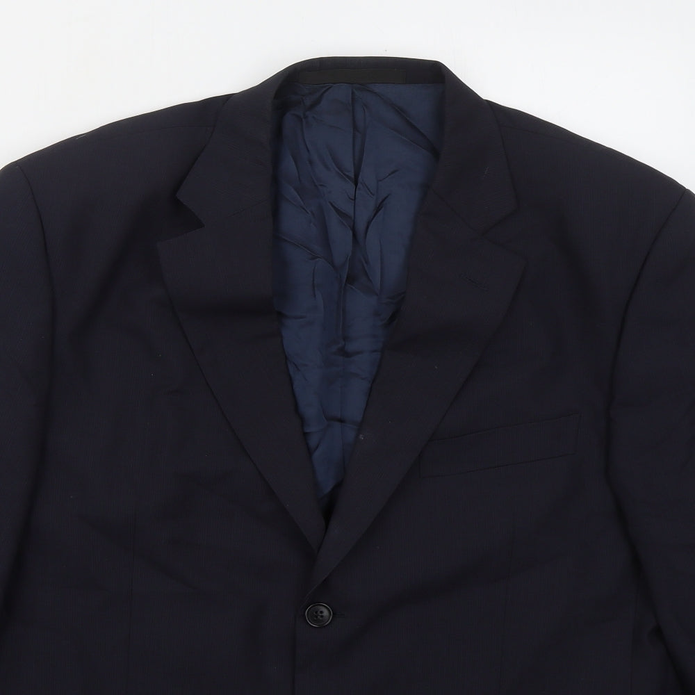 Marks and Spencer Mens Blue  Wool Jacket Suit Jacket Size 42