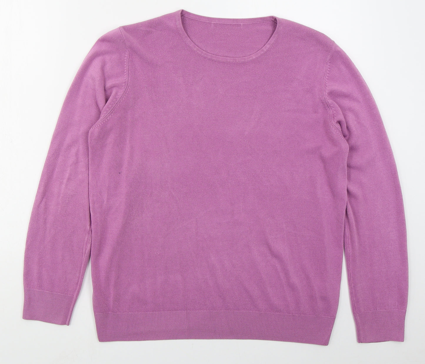 Marks and Spencer Womens Pink Crew Neck  Acrylic Pullover Jumper Size 16