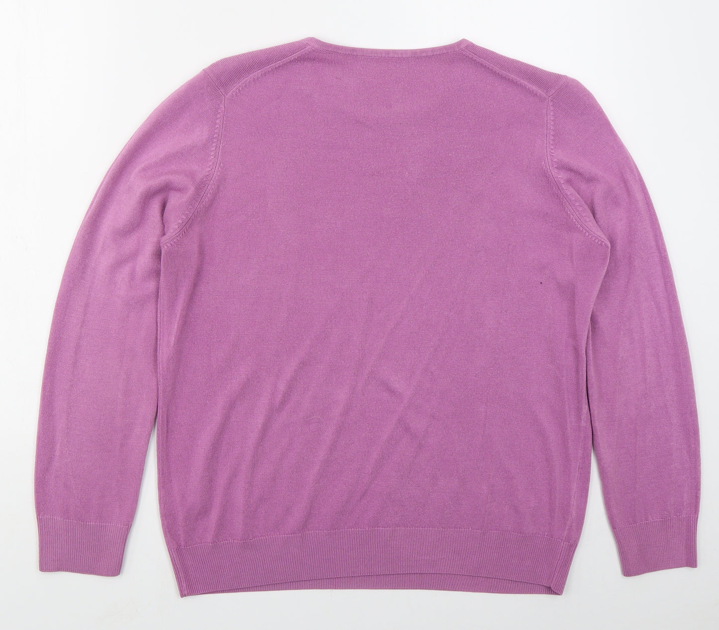 Marks and Spencer Womens Pink Crew Neck  Acrylic Pullover Jumper Size 16