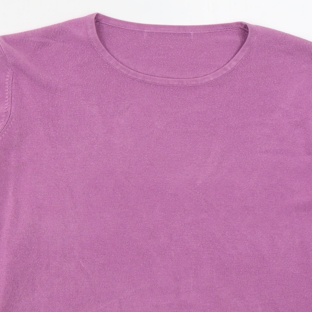 Marks and Spencer Womens Pink Crew Neck  Acrylic Pullover Jumper Size 16