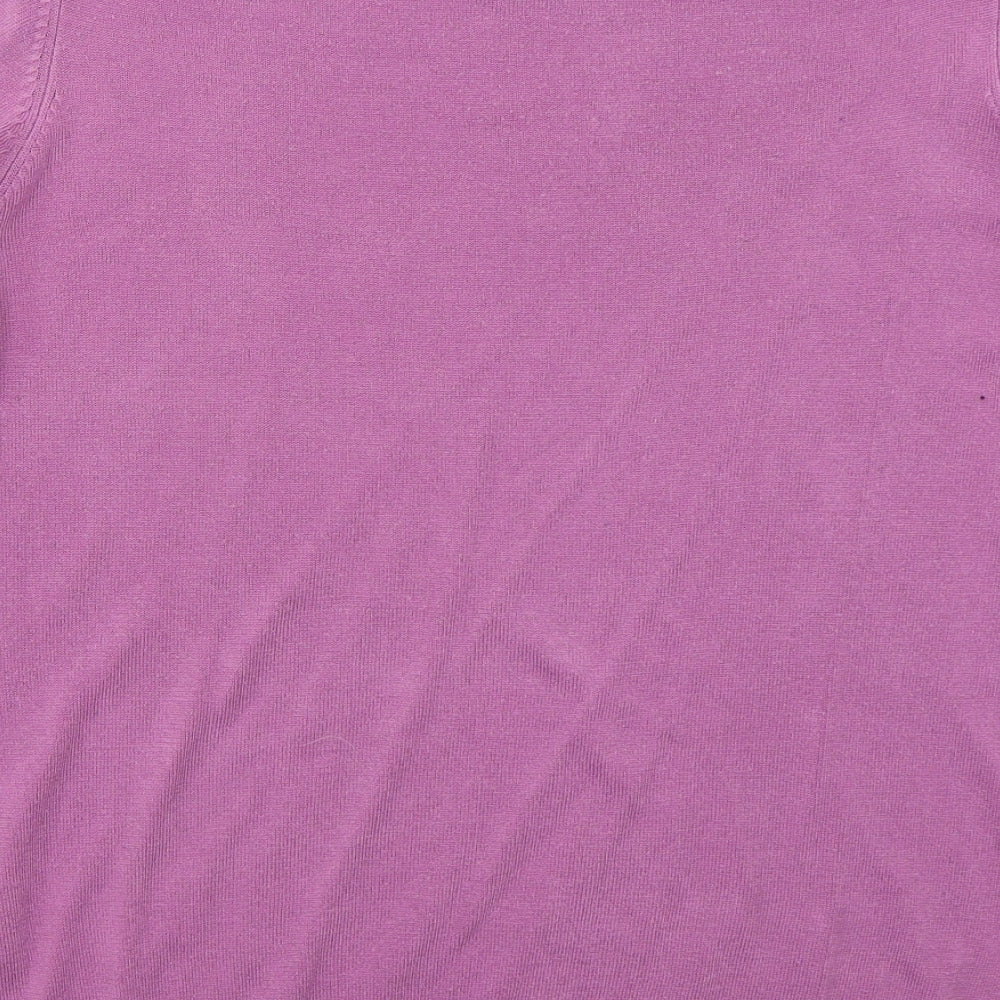 Marks and Spencer Womens Pink Crew Neck  Acrylic Pullover Jumper Size 16