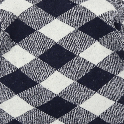 Marks and Spencer Womens Blue Crew Neck Argyle/Diamond Acrylic Pullover Jumper Size S