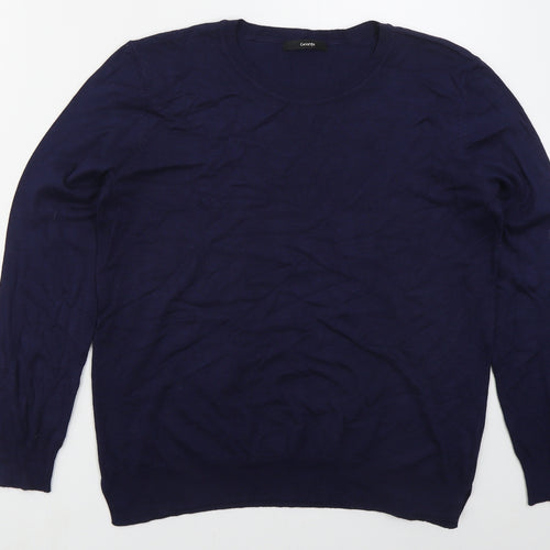 George Womens Blue Crew Neck  Viscose Pullover Jumper Size 14