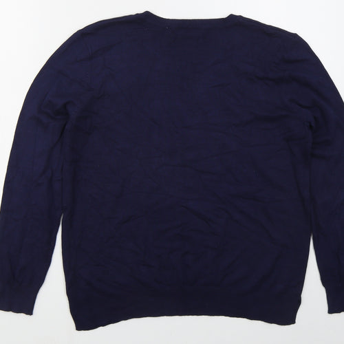 George Womens Blue Crew Neck  Viscose Pullover Jumper Size 14