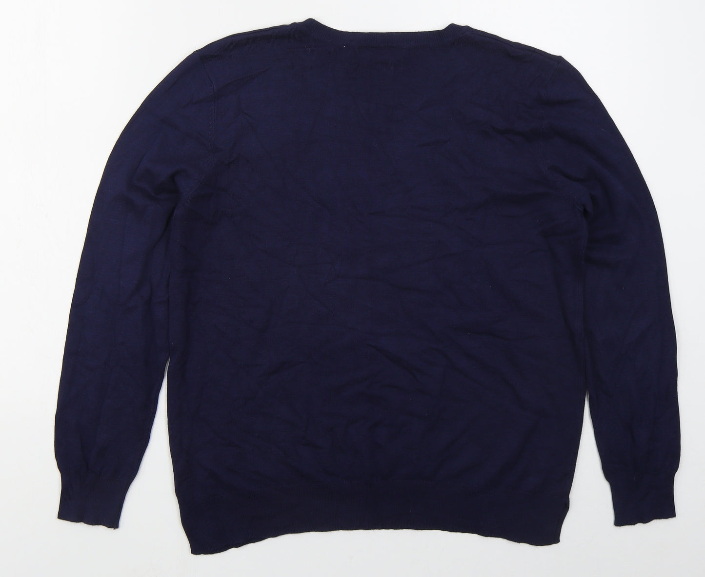 George Womens Blue Crew Neck  Viscose Pullover Jumper Size 14