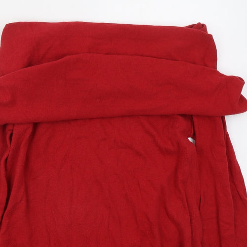 Shrinking Violet Womens Red Roll Neck  Cotton Pullover Jumper Size L