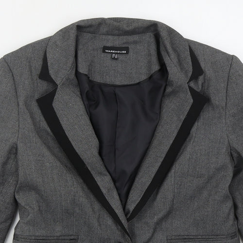 Warehouse Womens Grey  Polyester Jacket Suit Jacket Size 12