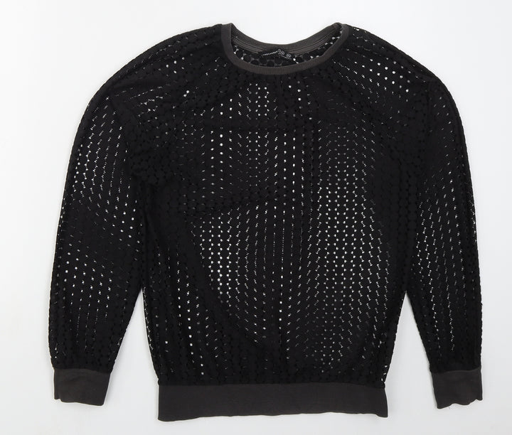 Atmosphere Womens Black Polyester Pullover Sweatshirt Size 8 Pullover