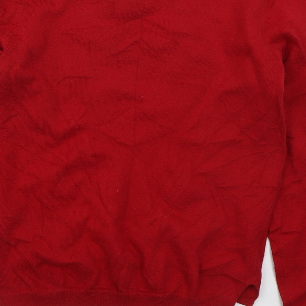 H&M Girls Red Crew Neck  Cotton Pullover Jumper Size 9-10 Years  Pullover - Heart