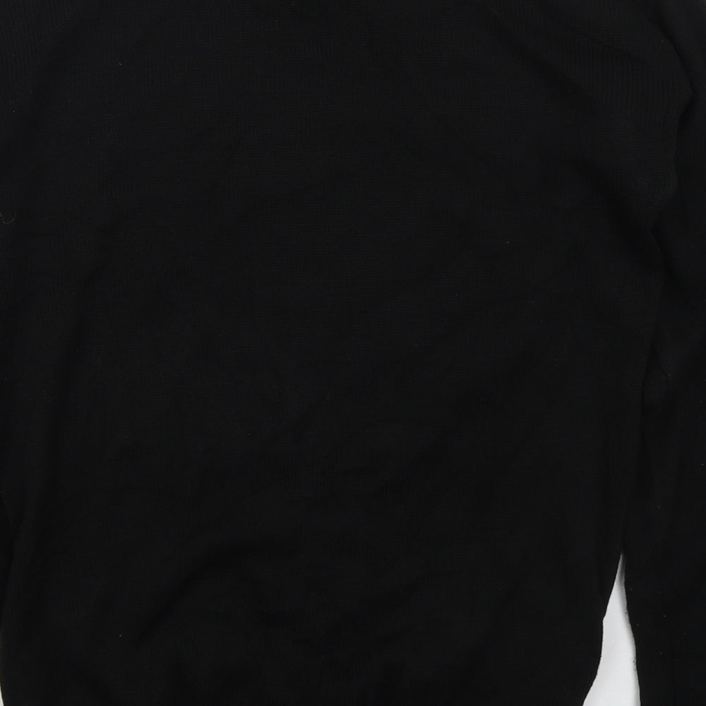 PRETTYLITTLETHING Womens Black Crew Neck  Acrylic Pullover Jumper Size 16   - Mistle-Ho