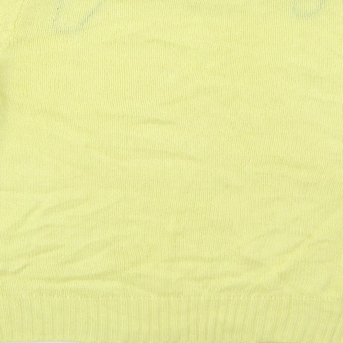 H&M Womens Yellow Crew Neck  Acrylic Pullover Jumper Size M