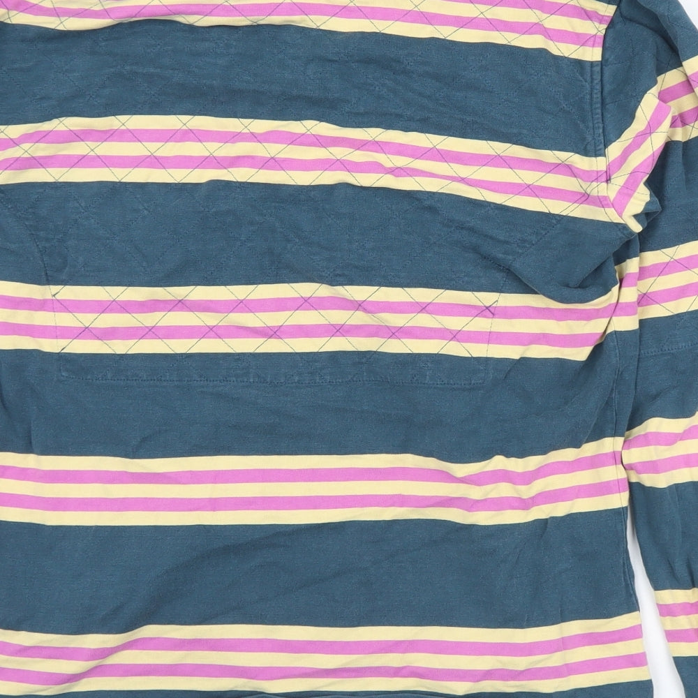 Joules Womens Multicoloured Striped Cotton Jersey Polo Size 16 Collared
