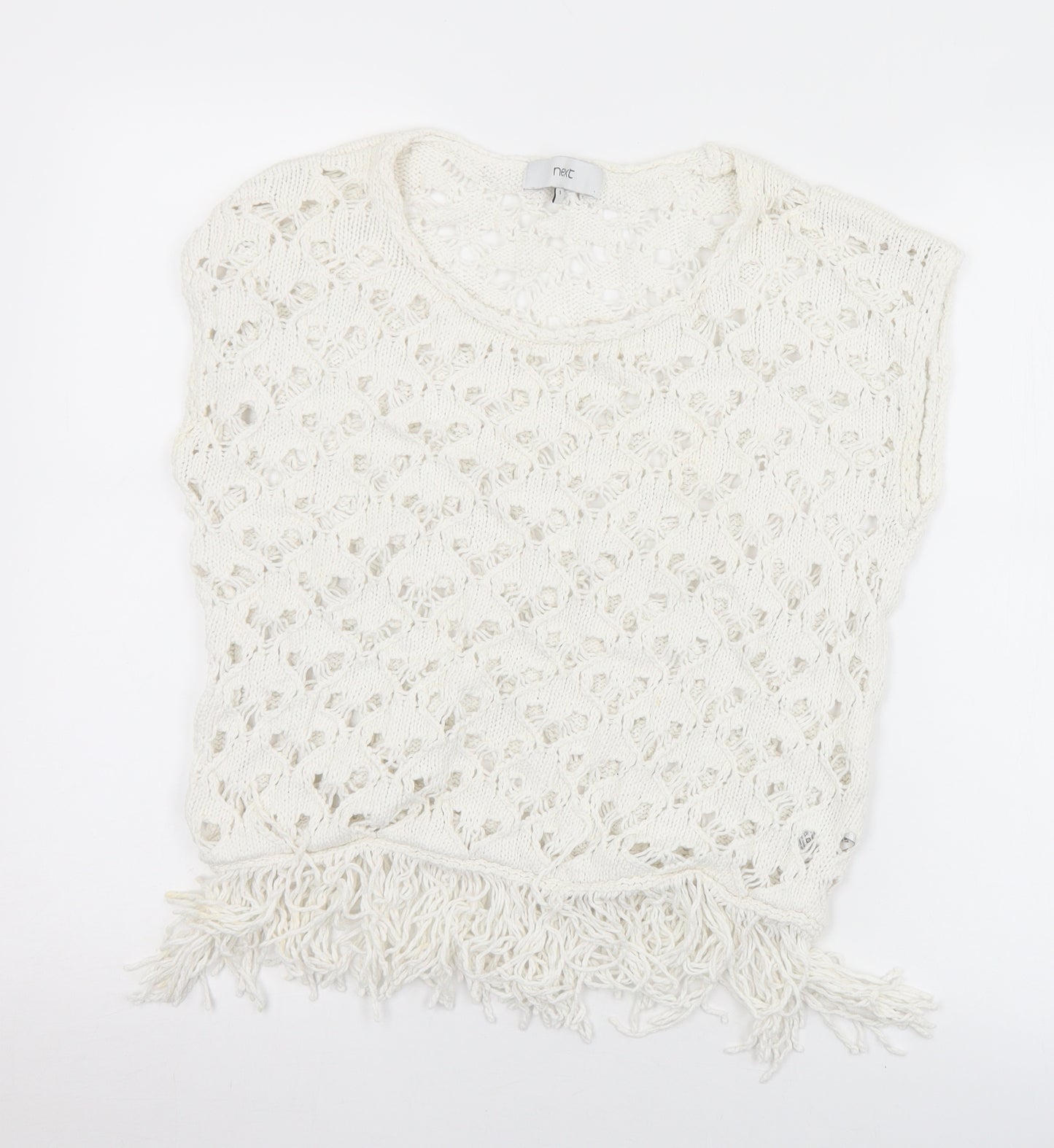 NEXT Womens White Round Neck  Cotton Vest Jumper Size S