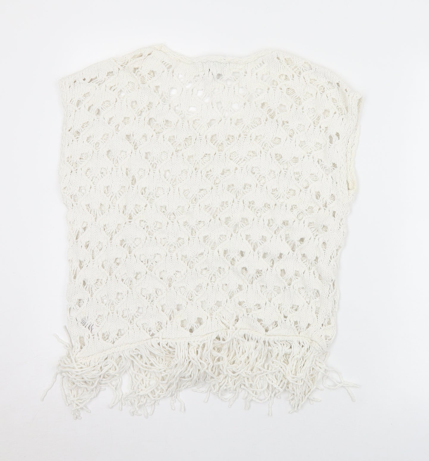 NEXT Womens White Round Neck  Cotton Vest Jumper Size S