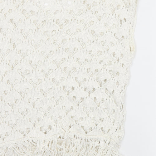 NEXT Womens White Round Neck  Cotton Vest Jumper Size S