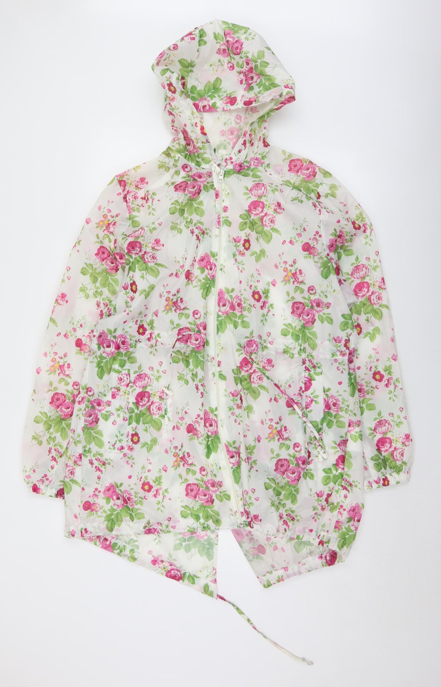 JBC Collection Womens Multicoloured Floral  Rain Coat Jacket Size L  Zip